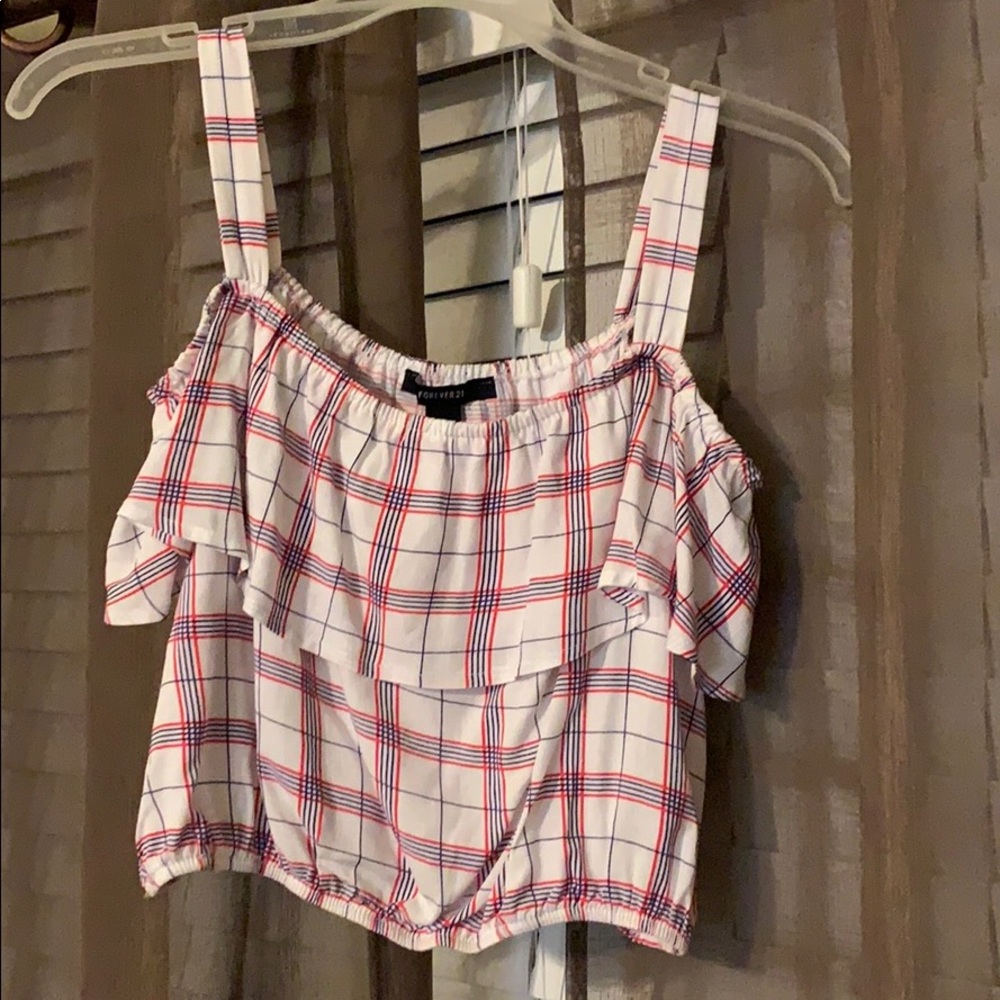 Red white and blue crop top